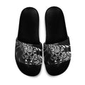 New Zealand Lawn Bowls Slide Sandals Black Maori Warrior Tribal Silver Fern - Aussie Hoodie