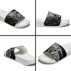 New Zealand Lawn Bowls Slide Sandals Black Maori Warrior Tribal Silver Fern - Aussie Hoodie