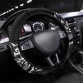 New Zealand Lawn Bowls Steering Wheel Cover Black Maori Warrior Tribal Silver Fern - Aussie Hoodie