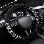 New Zealand Lawn Bowls Steering Wheel Cover Black Maori Warrior Tribal Silver Fern - Aussie Hoodie