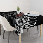 New Zealand Lawn Bowls Tablecloth Black Maori Warrior Tribal Silver Fern - Aussie Hoodie