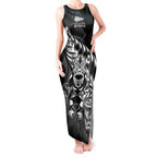 New Zealand Lawn Bowls Custom Tank Maxi Dress Black Maori Warrior Tribal Silver Fern - Aussie Hoodie