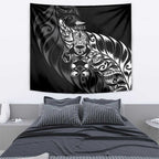 New Zealand Lawn Bowls Tapestry Black Maori Warrior Tribal Silver Fern - Aussie Hoodie