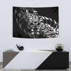 New Zealand Lawn Bowls Tapestry Black Maori Warrior Tribal Silver Fern - Aussie Hoodie