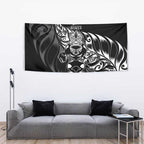 New Zealand Lawn Bowls Tapestry Black Maori Warrior Tribal Silver Fern - Aussie Hoodie