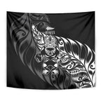 New Zealand Lawn Bowls Tapestry Black Maori Warrior Tribal Silver Fern - Aussie Hoodie
