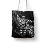 New Zealand Lawn Bowls Tote Bag Black Maori Warrior Tribal Silver Fern - Aussie Hoodie