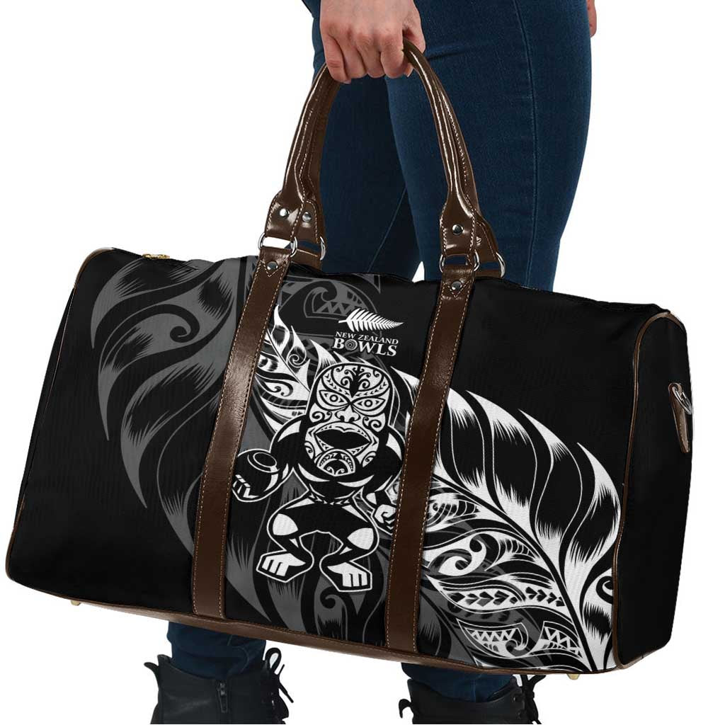 New Zealand Lawn Bowls Travel Bag Black Maori Warrior Tribal Silver Fern - Aussie Hoodie
