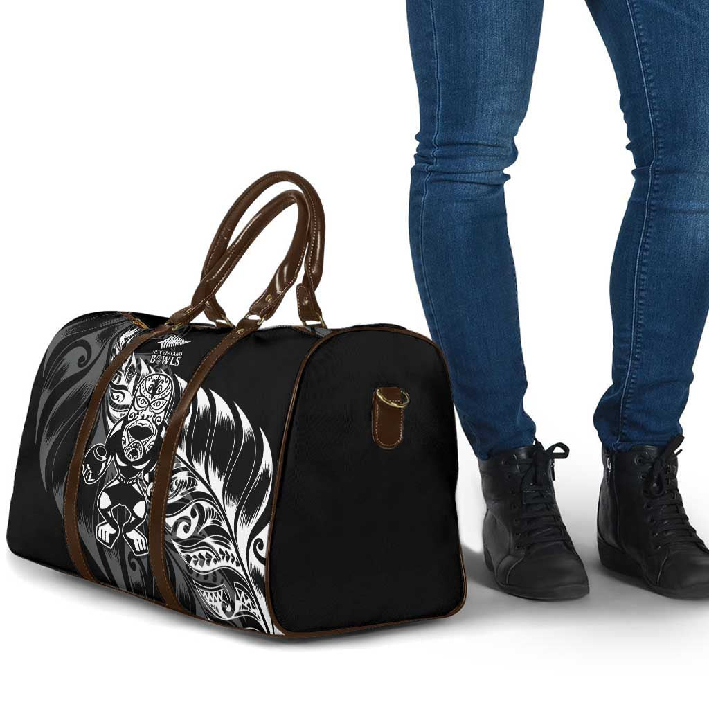 New Zealand Lawn Bowls Travel Bag Black Maori Warrior Tribal Silver Fern - Aussie Hoodie