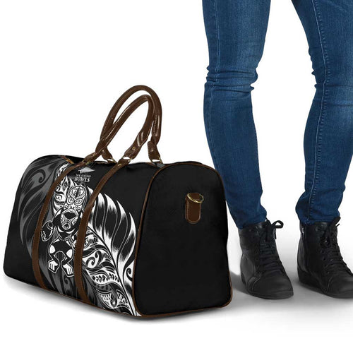New Zealand Lawn Bowls Travel Bag Black Maori Warrior Tribal Silver Fern - Aussie Hoodie