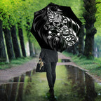 New Zealand Lawn Bowls Umbrella Black Maori Warrior Tribal Silver Fern - Aussie Hoodie