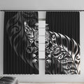 New Zealand Lawn Bowls Window Curtain Black Maori Warrior Tribal Silver Fern - Aussie Hoodie