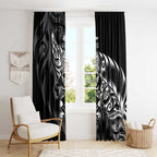 New Zealand Lawn Bowls Window Curtain Black Maori Warrior Tribal Silver Fern - Aussie Hoodie