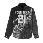 New Zealand Lawn Bowls Custom Women Casual Shirt Black Maori Warrior Tribal Silver Fern - Aussie Hoodie