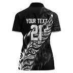 New Zealand Lawn Bowls Custom Women Polo Shirt Black Maori Warrior Tribal Silver Fern - Aussie Hoodie
