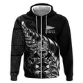New Zealand Lawn Bowls Custom Zip Hoodie Black Maori Warrior Tribal Silver Fern - Aussie Hoodie