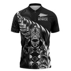 New Zealand Lawn Bowls Custom Zipper Polo Shirt Black Maori Warrior Tribal Silver Fern - Aussie Hoodie