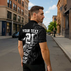 New Zealand Lawn Bowls Custom Zipper Polo Shirt Black Maori Warrior Tribal Silver Fern - Aussie Hoodie