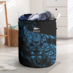 New Zealand Lawn Bowls Laundry Basket Blue Maori Warrior Tribal Silver Fern - Aussie Hoodie