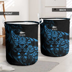 New Zealand Lawn Bowls Laundry Basket Blue Maori Warrior Tribal Silver Fern - Aussie Hoodie