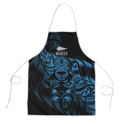 New Zealand Lawn Bowls Apron Blue Maori Warrior Tribal Silver Fern - Aussie Hoodie