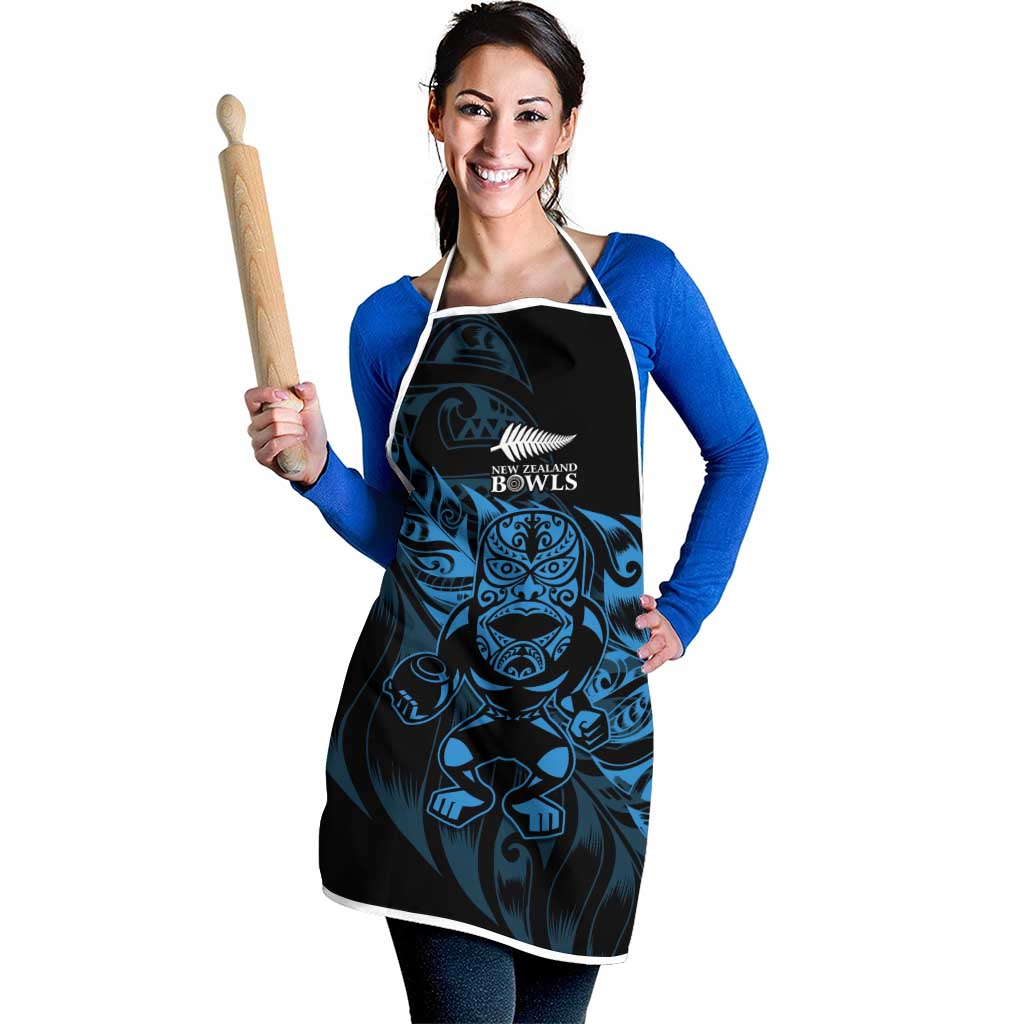 New Zealand Lawn Bowls Apron Blue Maori Warrior Tribal Silver Fern - Aussie Hoodie