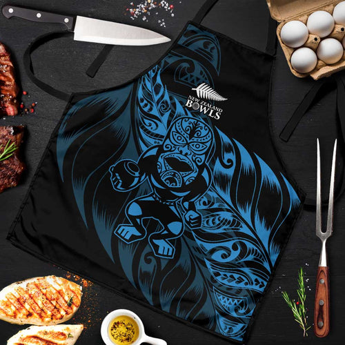 New Zealand Lawn Bowls Apron Blue Maori Warrior Tribal Silver Fern - Aussie Hoodie