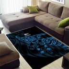 New Zealand Lawn Bowls Area Rug Blue Maori Warrior Tribal Silver Fern - Aussie Hoodie