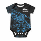 New Zealand Lawn Bowls Custom Baby Onesie Blue Maori Warrior Tribal Silver Fern