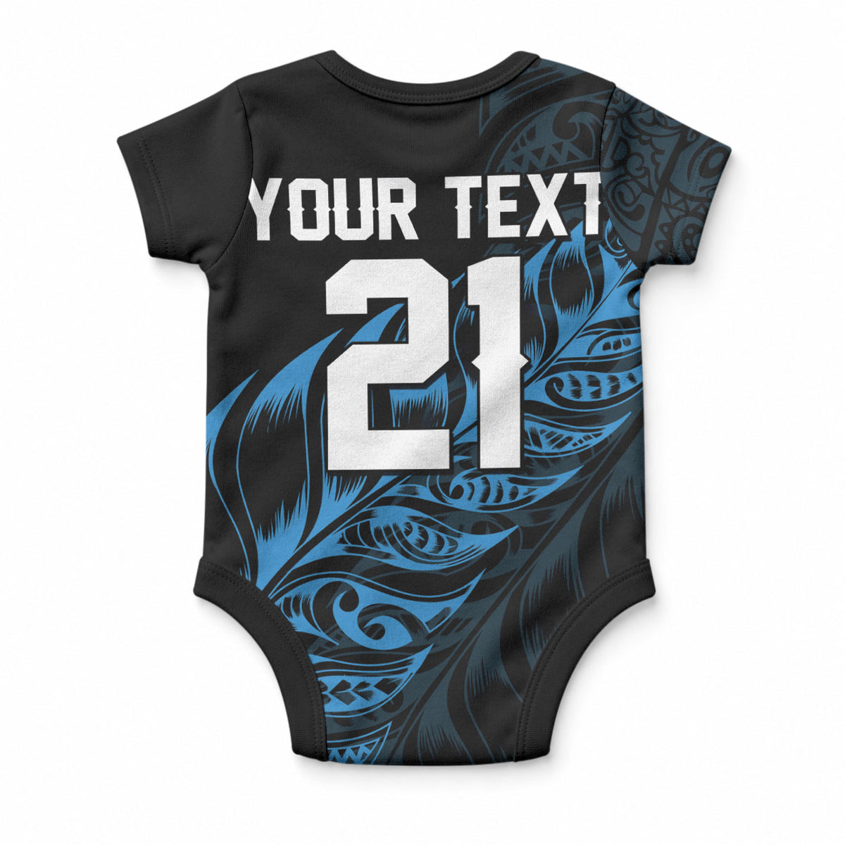 New Zealand Lawn Bowls Custom Baby Onesie Blue Maori Warrior Tribal Silver Fern