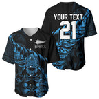 New Zealand Lawn Bowls Custom Baseball Jersey Blue Maori Warrior Tribal Silver Fern - Aussie Hoodie