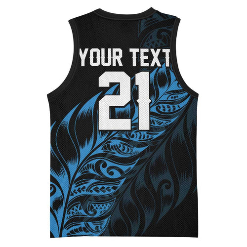 New Zealand Lawn Bowls Custom Basketball Jersey Blue Maori Warrior Tribal Silver Fern - Aussie Hoodie