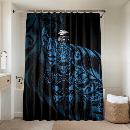 New Zealand Lawn Bowls Bathroom Set Blue Maori Warrior Tribal Silver Fern - Aussie Hoodie