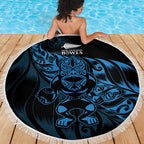 New Zealand Lawn Bowls Beach Blanket Blue Maori Warrior Tribal Silver Fern - Aussie Hoodie