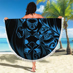 New Zealand Lawn Bowls Beach Blanket Blue Maori Warrior Tribal Silver Fern - Aussie Hoodie