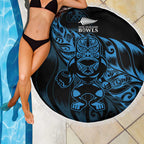 New Zealand Lawn Bowls Beach Blanket Blue Maori Warrior Tribal Silver Fern - Aussie Hoodie