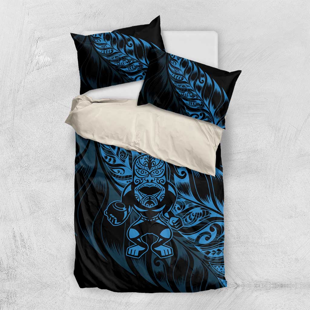New Zealand Lawn Bowls Bedding Set Blue Maori Warrior Tribal Silver Fern - Aussie Hoodie