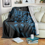 New Zealand Lawn Bowls Blanket Blue Maori Warrior Tribal Silver Fern - Aussie Hoodie