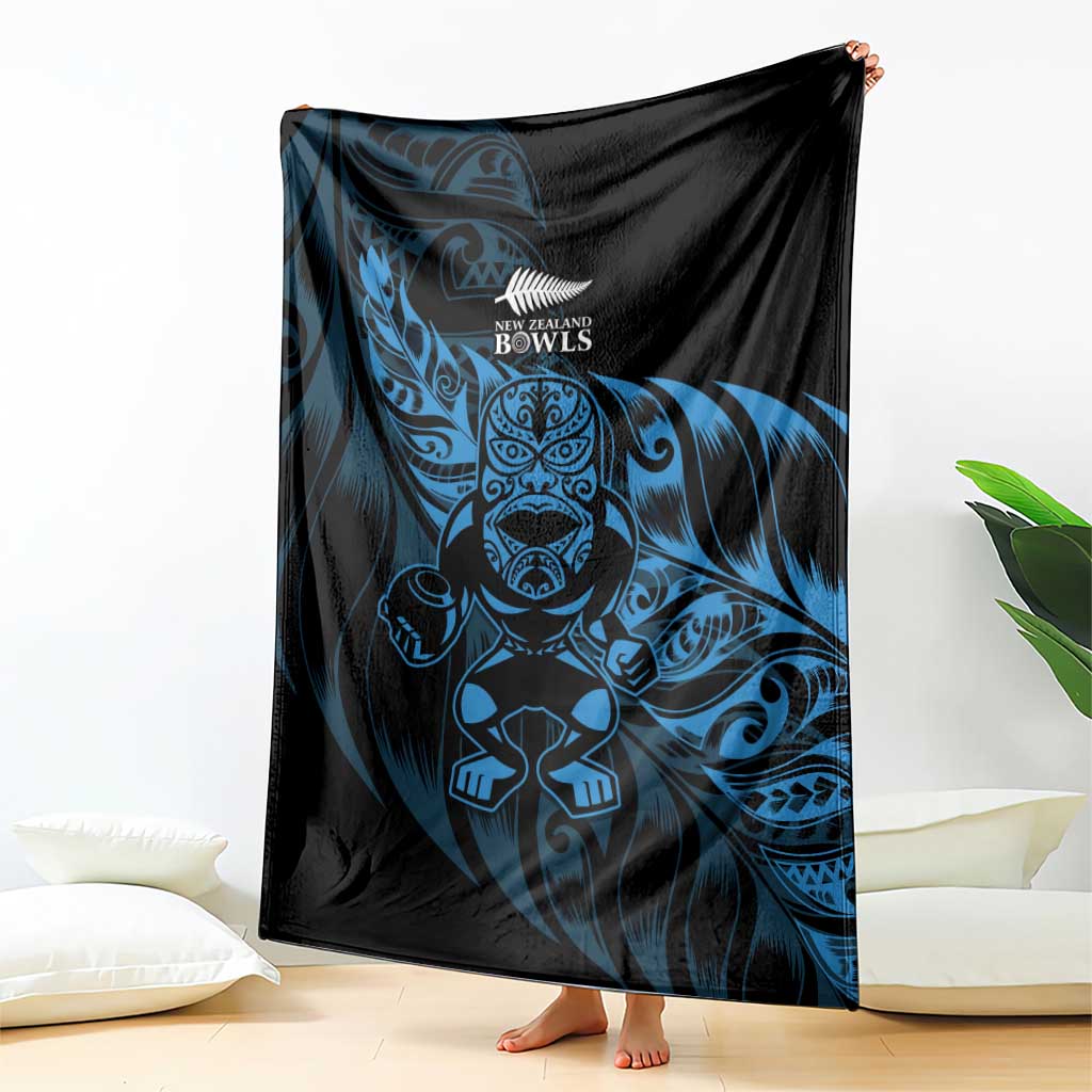 New Zealand Lawn Bowls Blanket Blue Maori Warrior Tribal Silver Fern - Aussie Hoodie