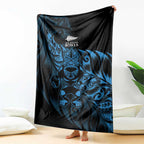 New Zealand Lawn Bowls Blanket Blue Maori Warrior Tribal Silver Fern - Aussie Hoodie