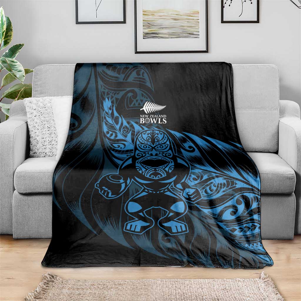 New Zealand Lawn Bowls Blanket Blue Maori Warrior Tribal Silver Fern - Aussie Hoodie