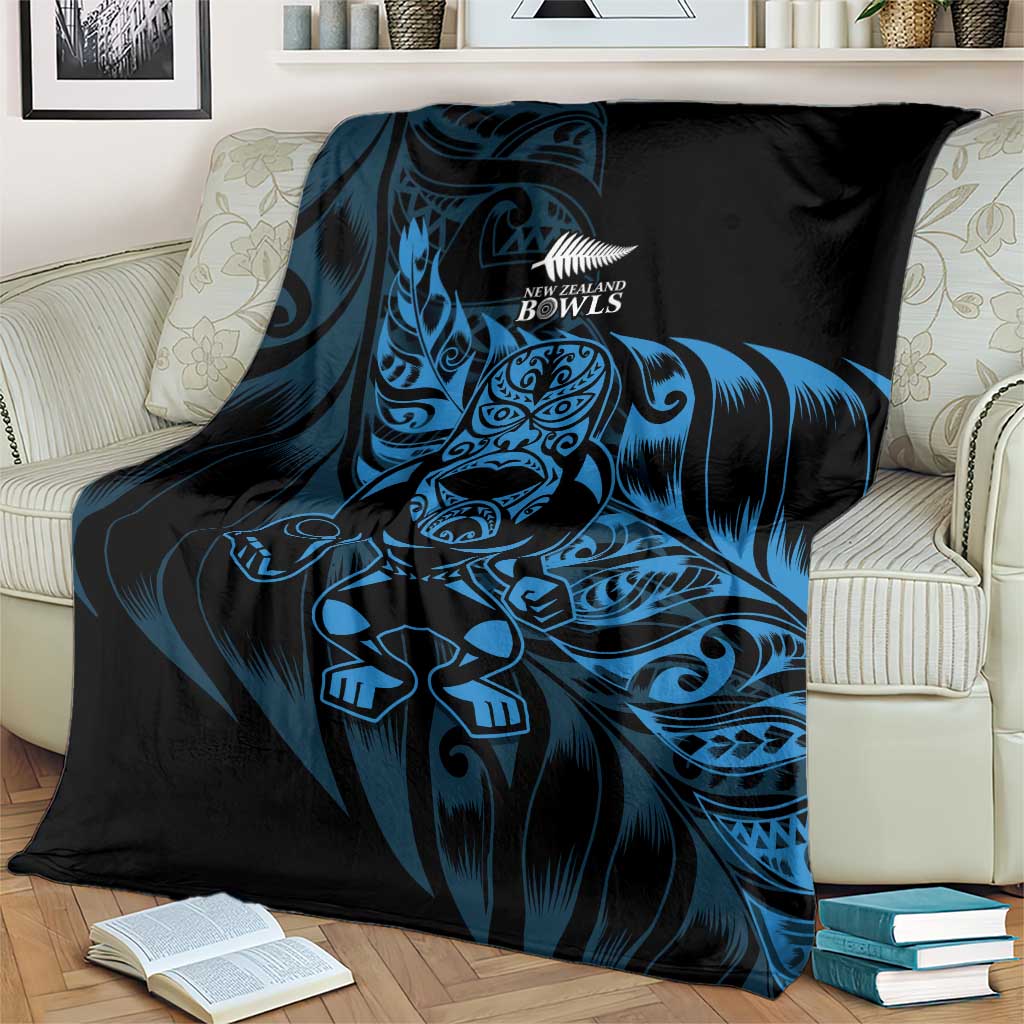 New Zealand Lawn Bowls Blanket Blue Maori Warrior Tribal Silver Fern - Aussie Hoodie