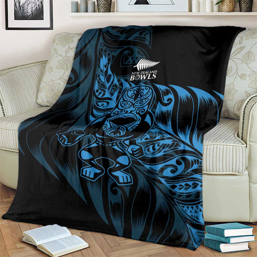 New Zealand Lawn Bowls Blanket Blue Maori Warrior Tribal Silver Fern - Aussie Hoodie