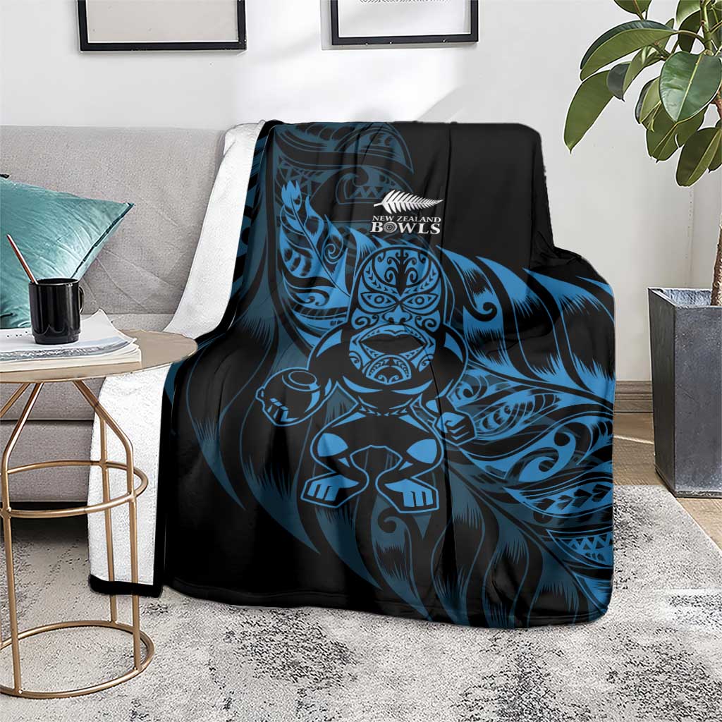 New Zealand Lawn Bowls Blanket Blue Maori Warrior Tribal Silver Fern - Aussie Hoodie