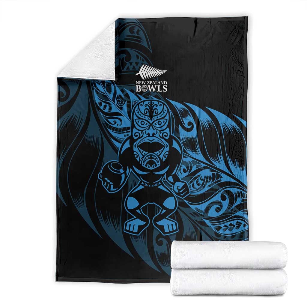 New Zealand Lawn Bowls Blanket Blue Maori Warrior Tribal Silver Fern - Aussie Hoodie