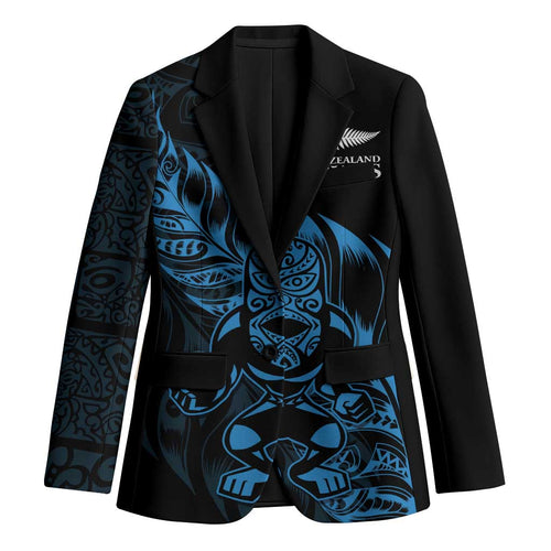 New Zealand Lawn Bowls Custom Blazer Blue Maori Warrior Tribal Silver Fern - Aussie Hoodie