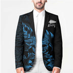 New Zealand Lawn Bowls Custom Blazer Blue Maori Warrior Tribal Silver Fern - Aussie Hoodie