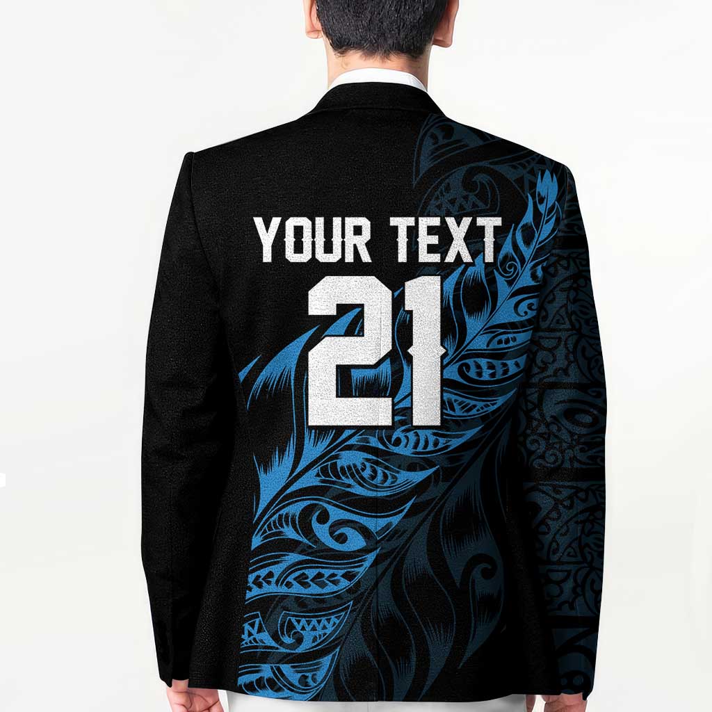 New Zealand Lawn Bowls Custom Blazer Blue Maori Warrior Tribal Silver Fern - Aussie Hoodie