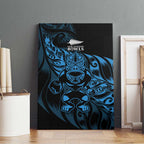 New Zealand Lawn Bowls Canvas Wall Art Blue Maori Warrior Tribal Silver Fern - Aussie Hoodie