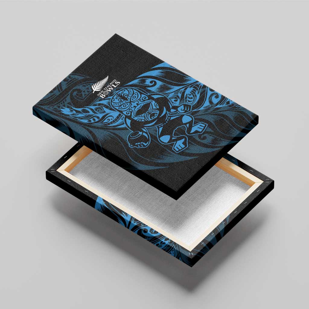 New Zealand Lawn Bowls Canvas Wall Art Blue Maori Warrior Tribal Silver Fern - Aussie Hoodie